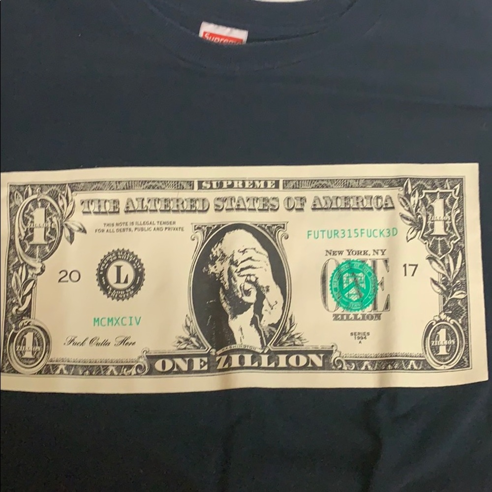 Supreme Zillion Dollar Tee Navy